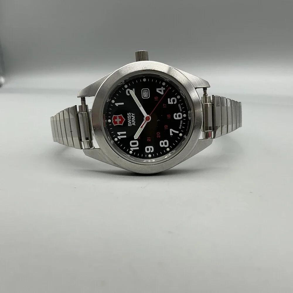 Victorinox Swiss Army Cavalier Mens Watch 34mm Black Dial NON WORKING For Parts